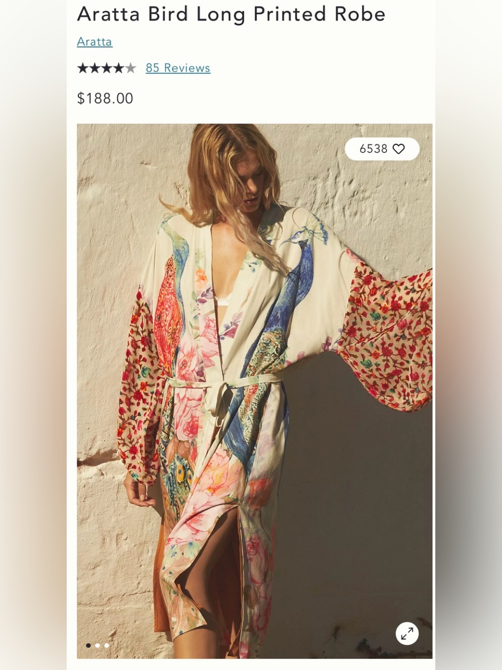 Anthropologie Aratta Bird Robe - Picture 1 of 13